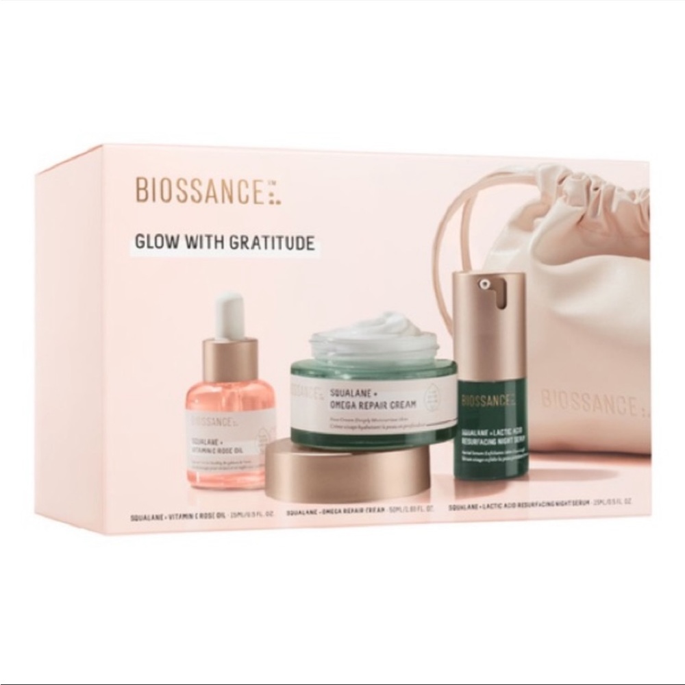 BIOSSANCE Glow With Gratitude Skincare Set NIB